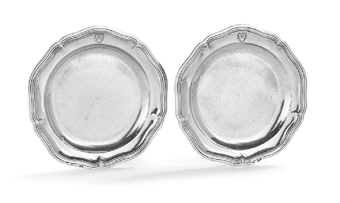 Pair of French Consular Silver Service Plates (1 of 1)