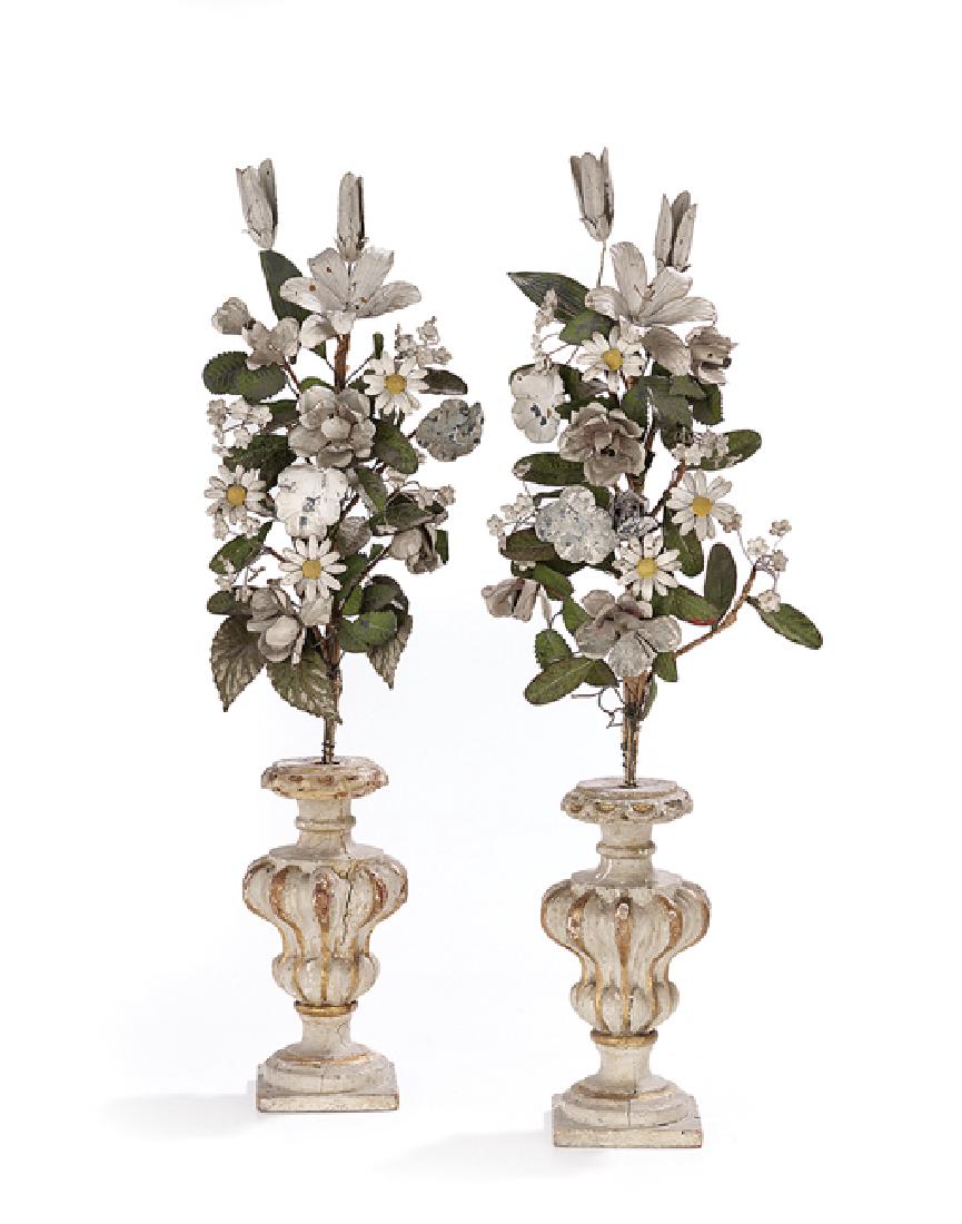 Pair of Italian Parcel-Gilt and Tole Garnitures (1 of 1)