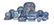 64 Pcs. of Blue & White Staffordshire Dinnerware