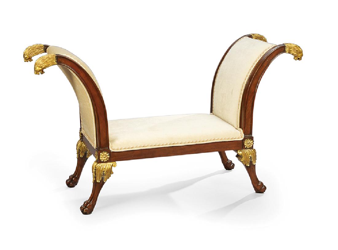 Regency-Style Mahogany Window Seat (1 of 3)