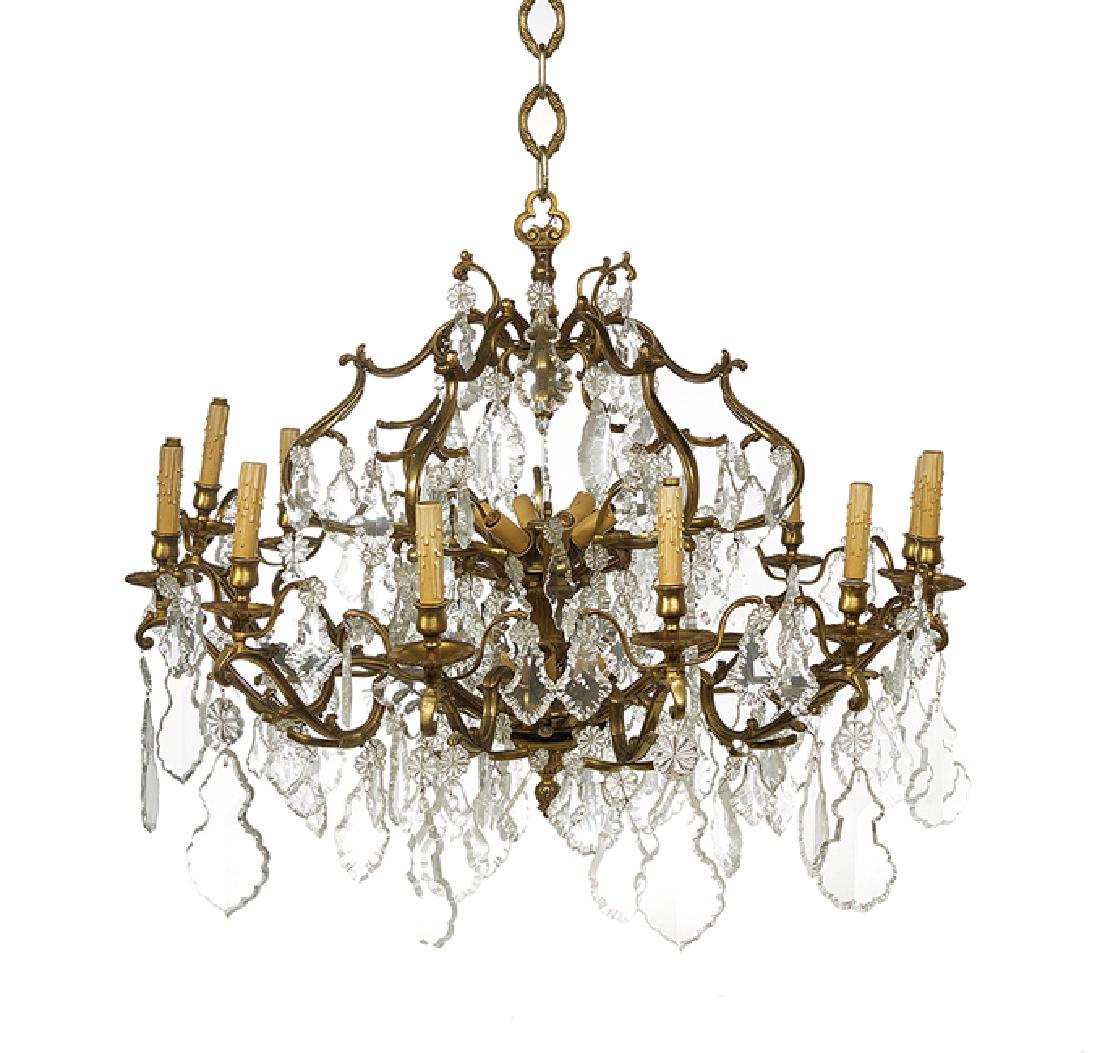 French Bronze and Crystal Chandelier (1 of 1)