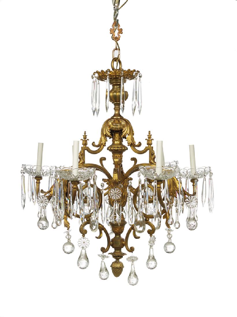 French Fin-de-Siecle Gilt-Bronze Chandelier (1 of 2)