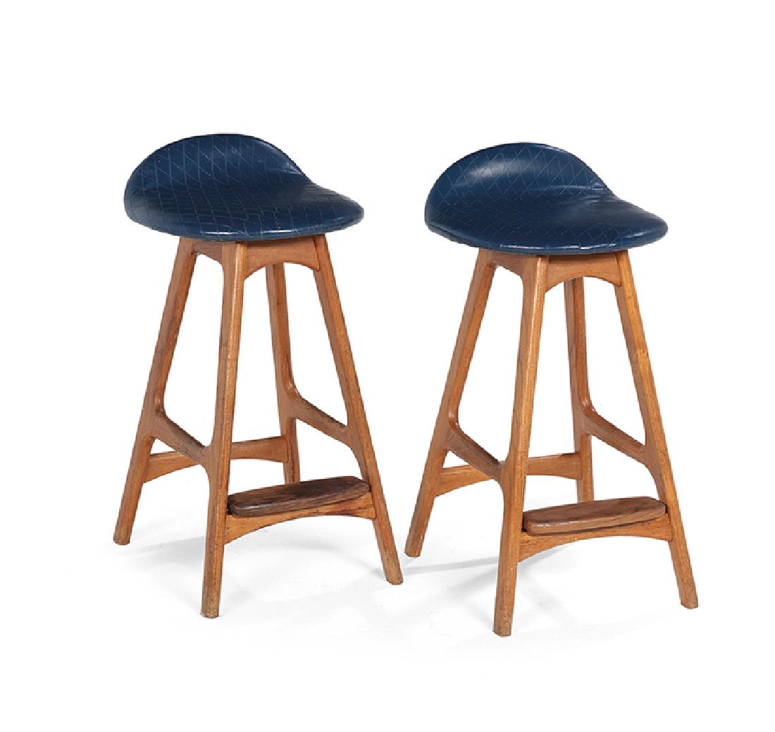 Pair of Danish Modern Teak Stools (1 of 2)