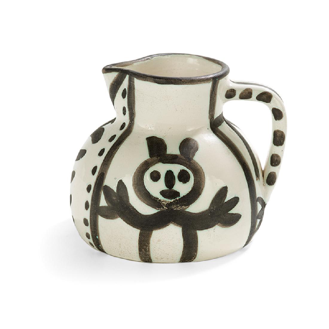 Pablo Picasso (Spanish/Paris, 1881-1973): Pablo Picasso (Spanish/Paris, 1881-1973), "Little-Headed Pitcher (A.R. 222)", 1953, white earthenware with white and black enamel, base inscribed "Edition Picasso/no. 124/300", and stamped "Edition Pi
