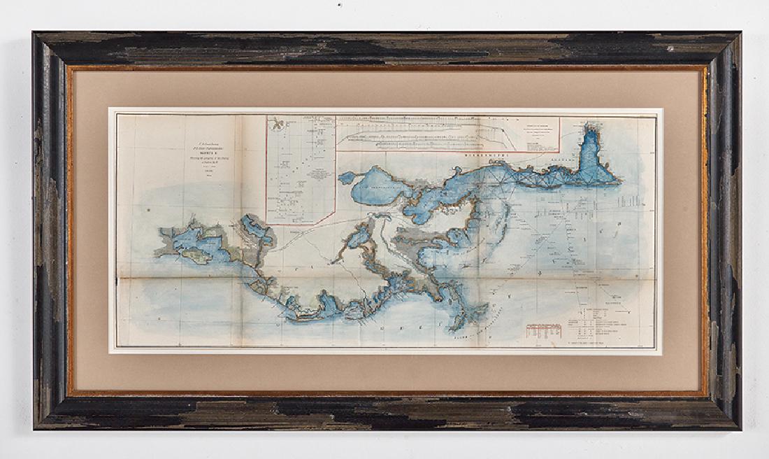 Hand-Colored Lithograph Map of the Gulf of Mexico (1 of 1)