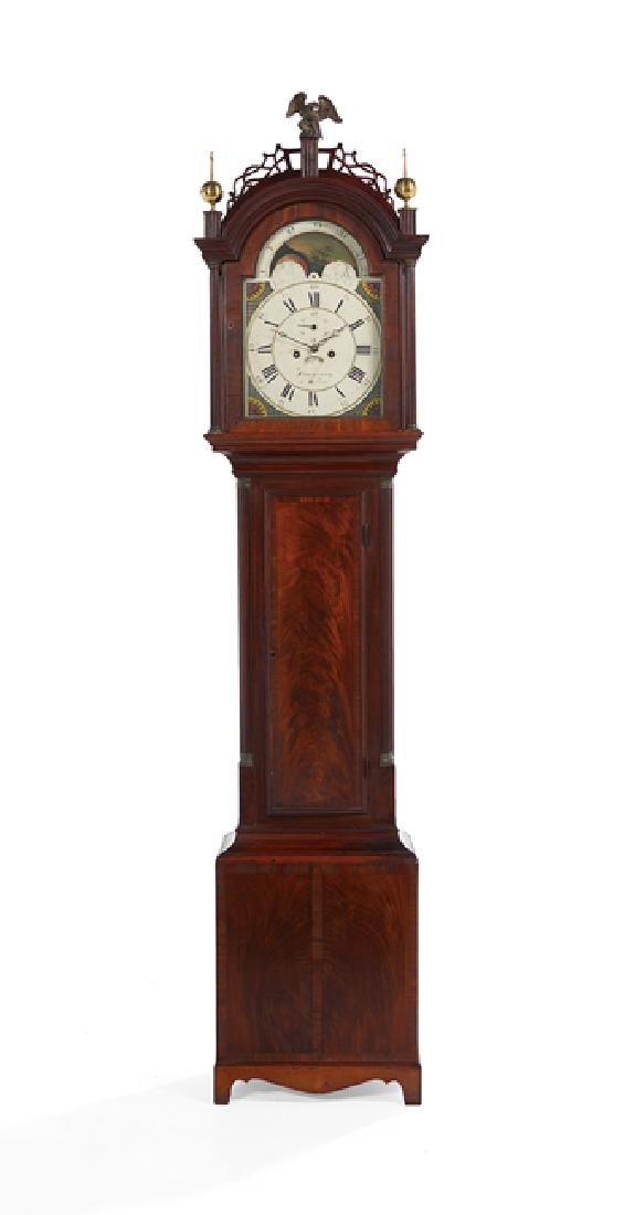 Simon Willard Federal Mahogany Tall Case Clock