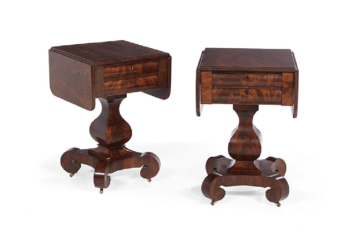 Pair of American Drop-Leaf Work Tables (1 of 1)