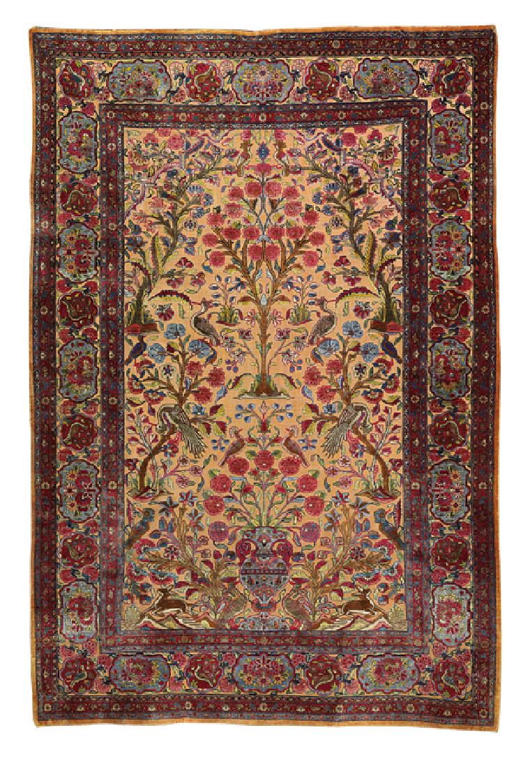 Nineteenth-Century Persian Kashan Silk Prayer Rug (1 of 1)