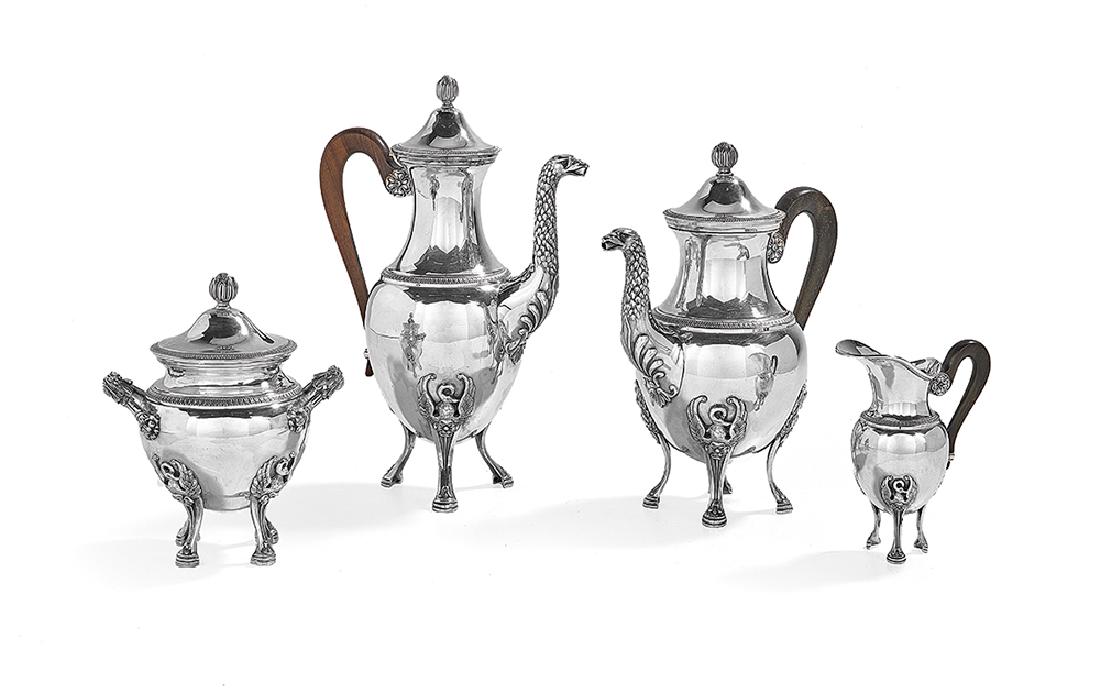Four-Piece French Silver Coffee and Tea Set (1 of 1)