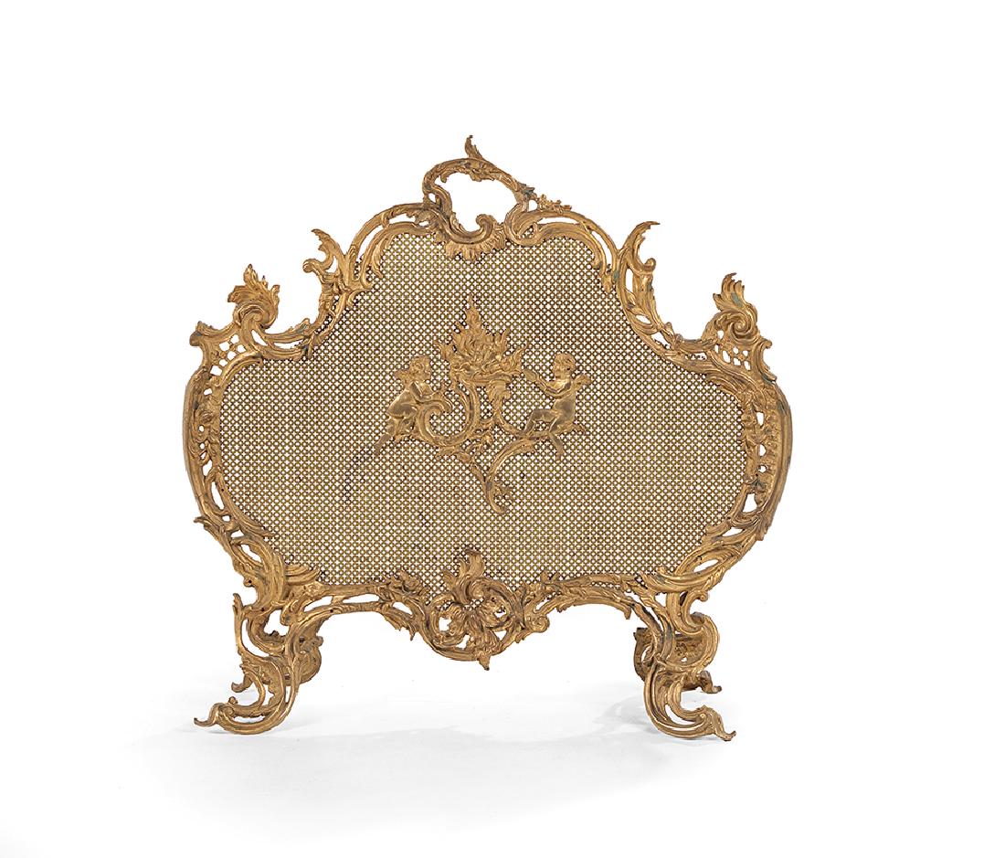 French Gilt-Bronze Firescreen (1 of 1)