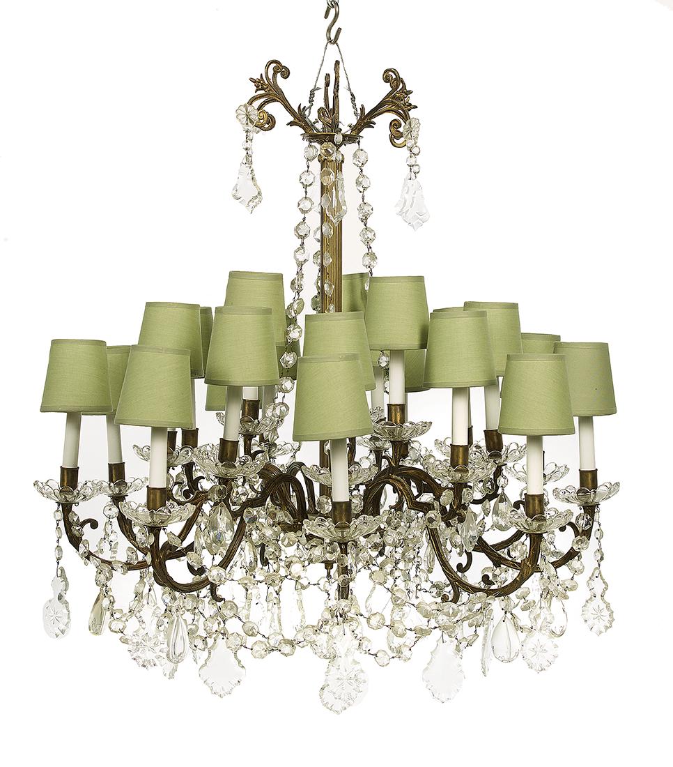 Gilt-Brass and Prism-Hung Chandelier (1 of 1)