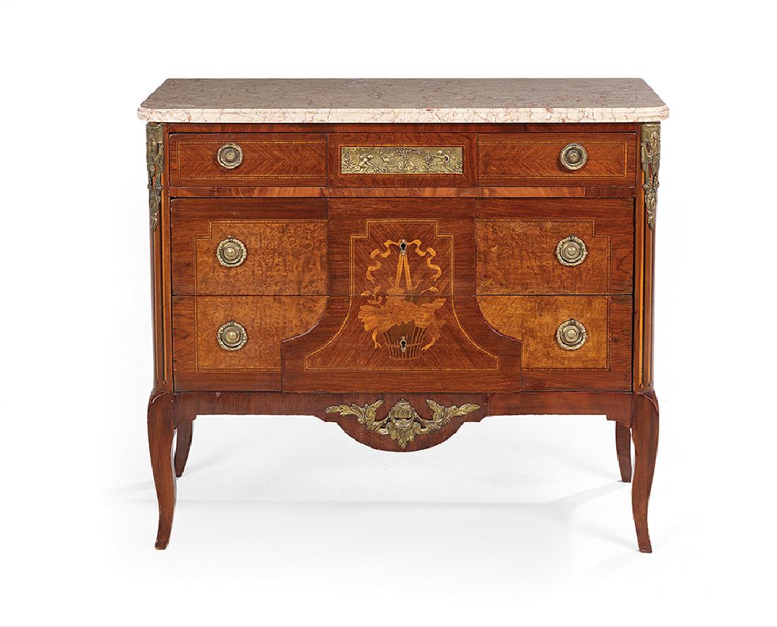 Kingwood and Marble-Top Commode (1 of 2)