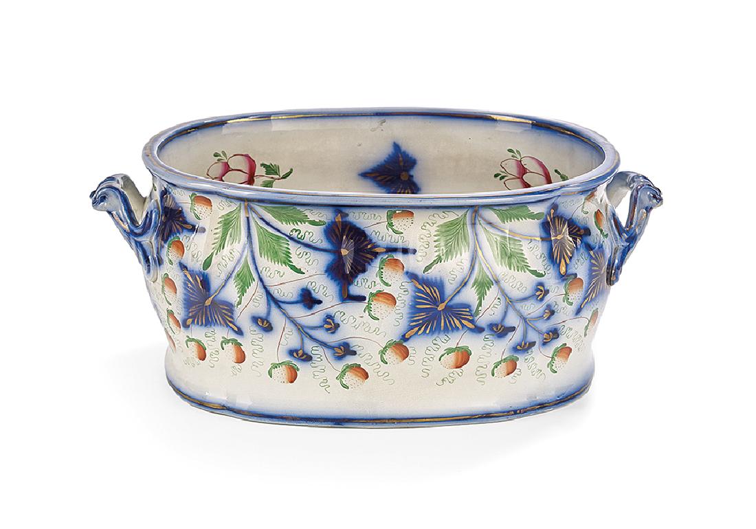 English Flow Blue Pottery Foot Bath (1 of 2)