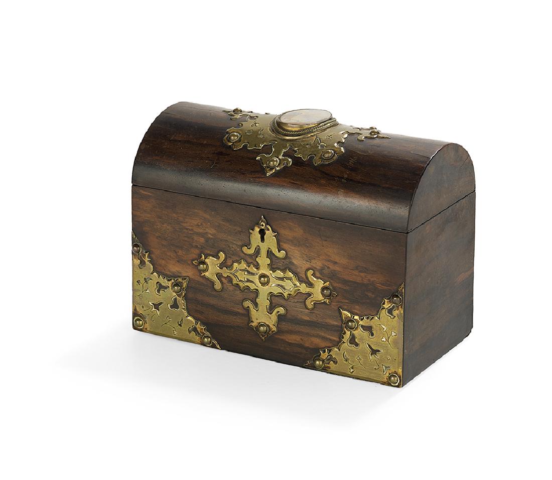 Elizabethan Revival Calamander Tea Caddy (1 of 2)