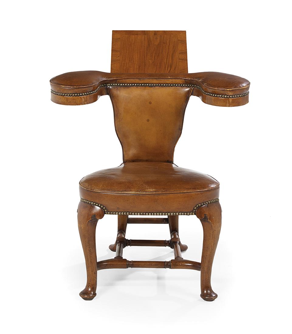 Victorian Leather-Upholstered Cock-Fighting Chair (1 of 3)
