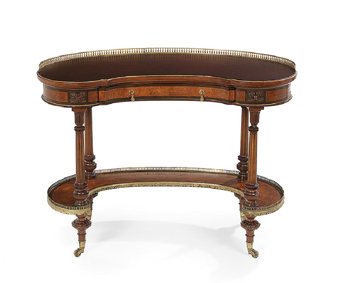 Edwardian Mahogany and Burl Writing Table (1 of 4)