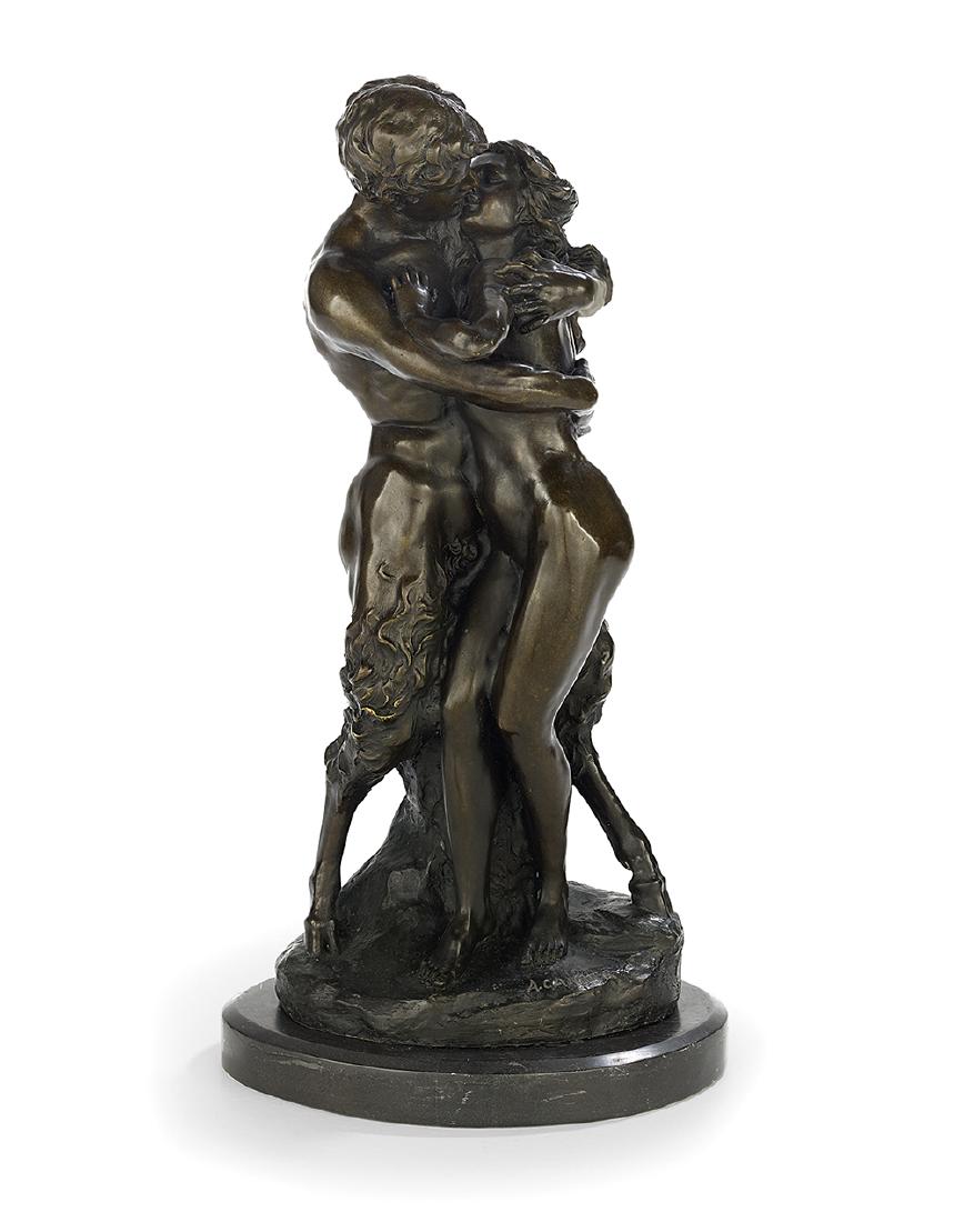 French Bronze of a Satyr and Bacchante (1 of 3)