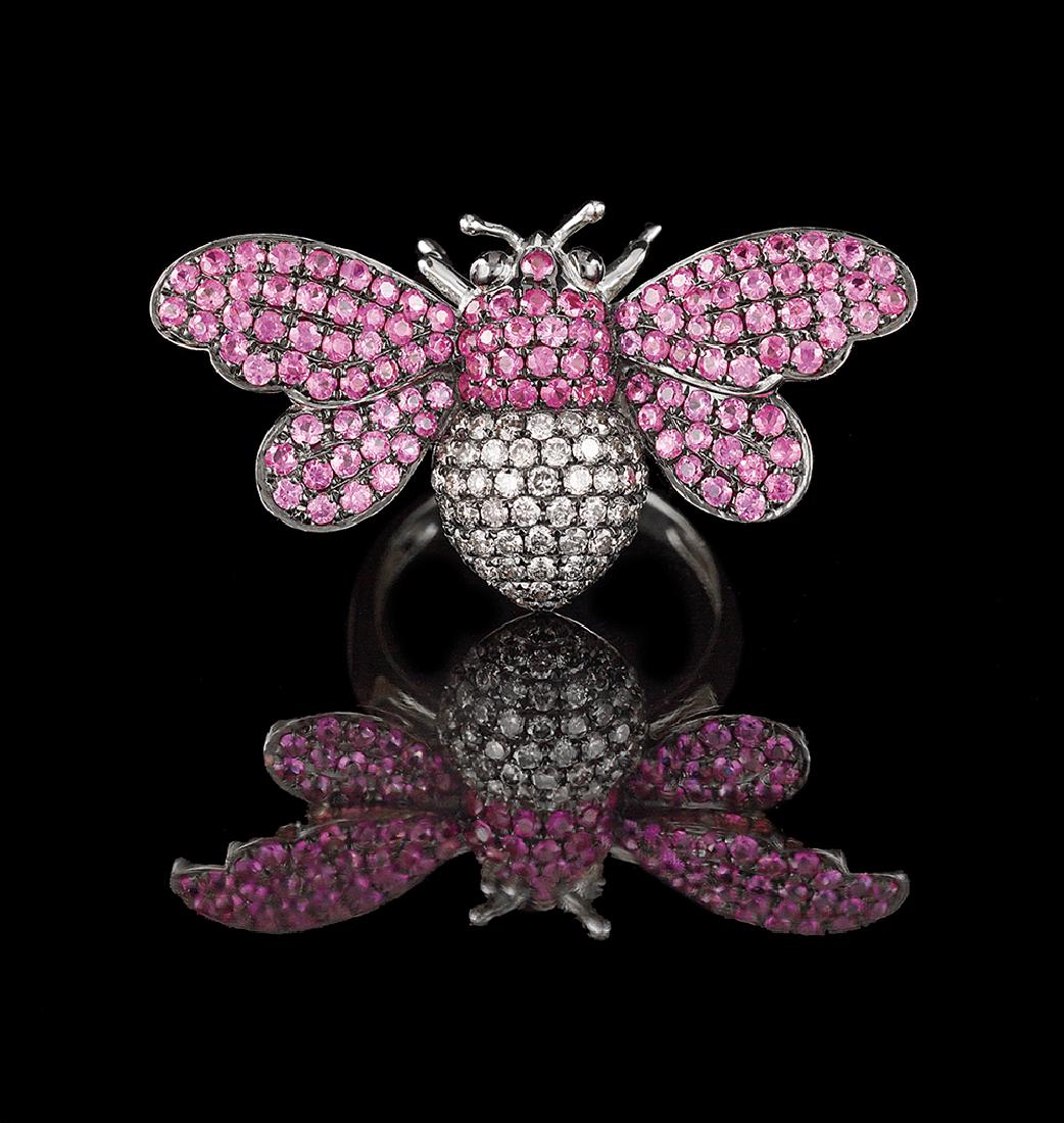 Ruby and Diamond Bee Ring (1 of 1)