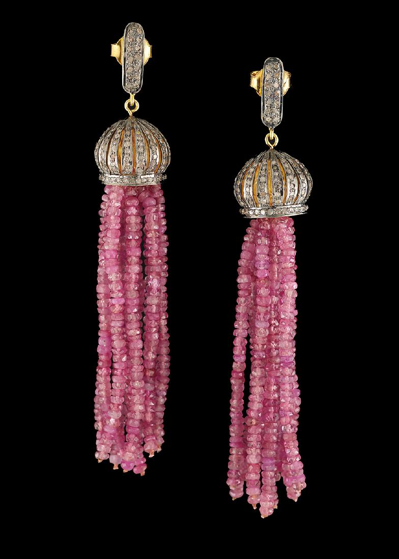Ruby and Diamond Tassel Earrings (1 of 1)