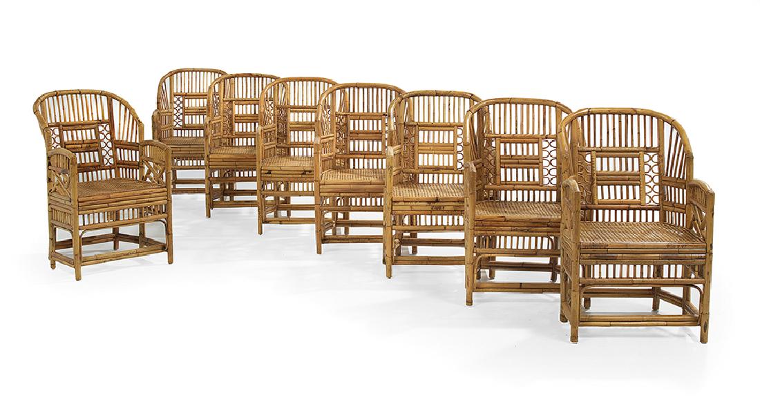 Eight Regency-Style Bamboo and Cane Armchairs (1 of 2)