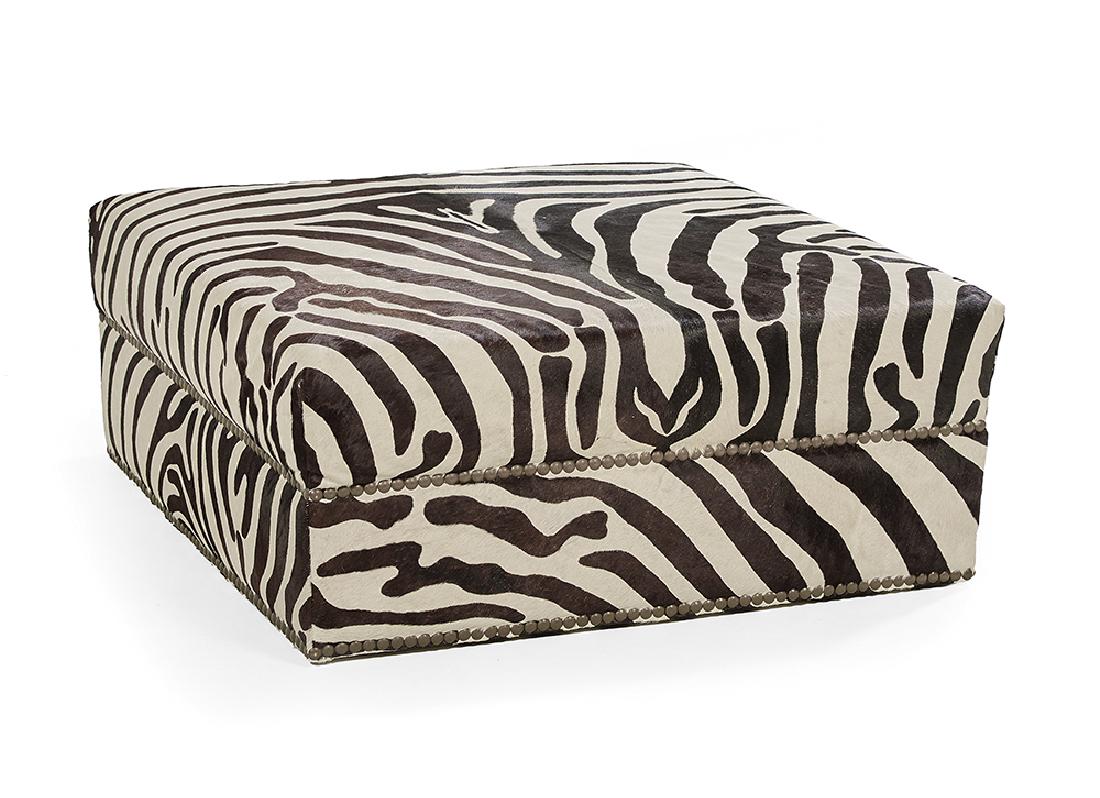 Contemporary Zebra-Upholstered Ottoman (1 of 1)