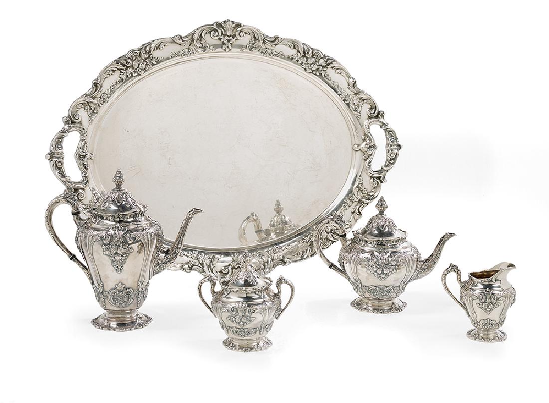Five-Piece Reed & Barton "Renaissance" Tea Set (1 of 1)