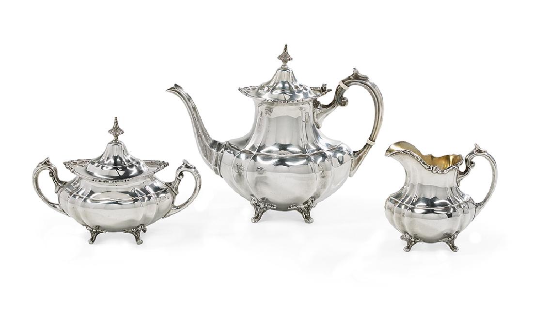 Three-Piece "Hampton Court" Silver Tea Set (1 of 1)