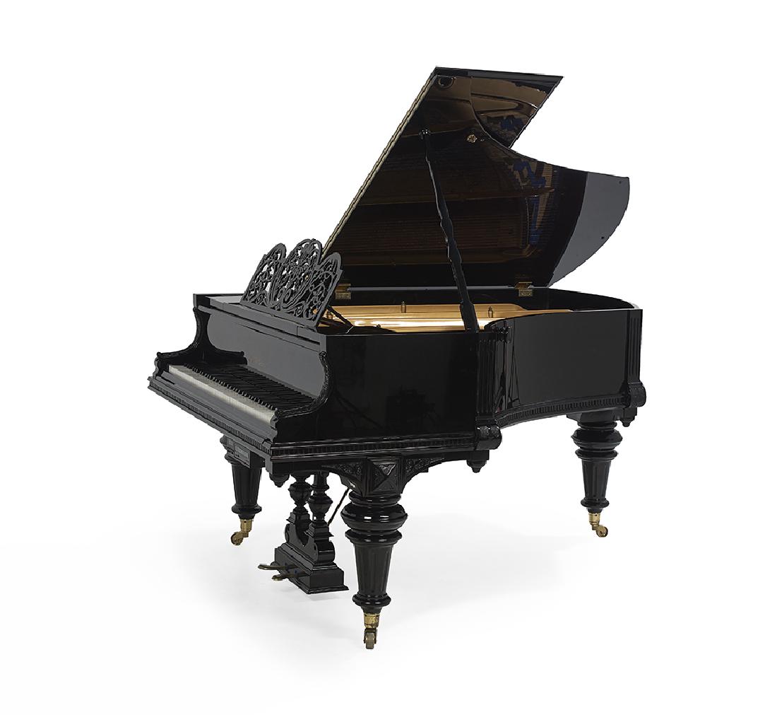 Julius Bluthner Baby Grand Player Piano: Fine Julius Bluthner Ebonized Baby Grand Player Pianoca. 1880-1890, Leipzig, Germany, serial number 21099 and fitted with a QRS Pianomation 2000 CD and player unit. h. 40", w. 57", l. 72"Notes: Consid
