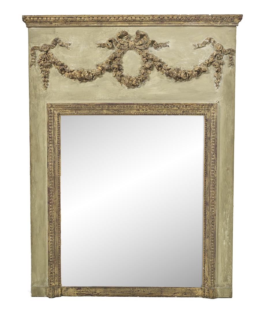 Louis XVI-Style Parcel-Gilt Trumeau Mirror (1 of 1)