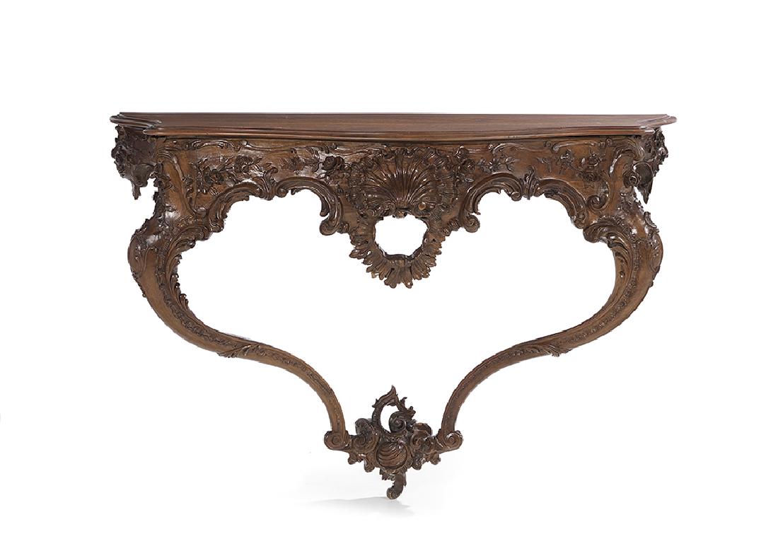 Italian Rococo Revival Fruitwood Console Table (1 of 1)