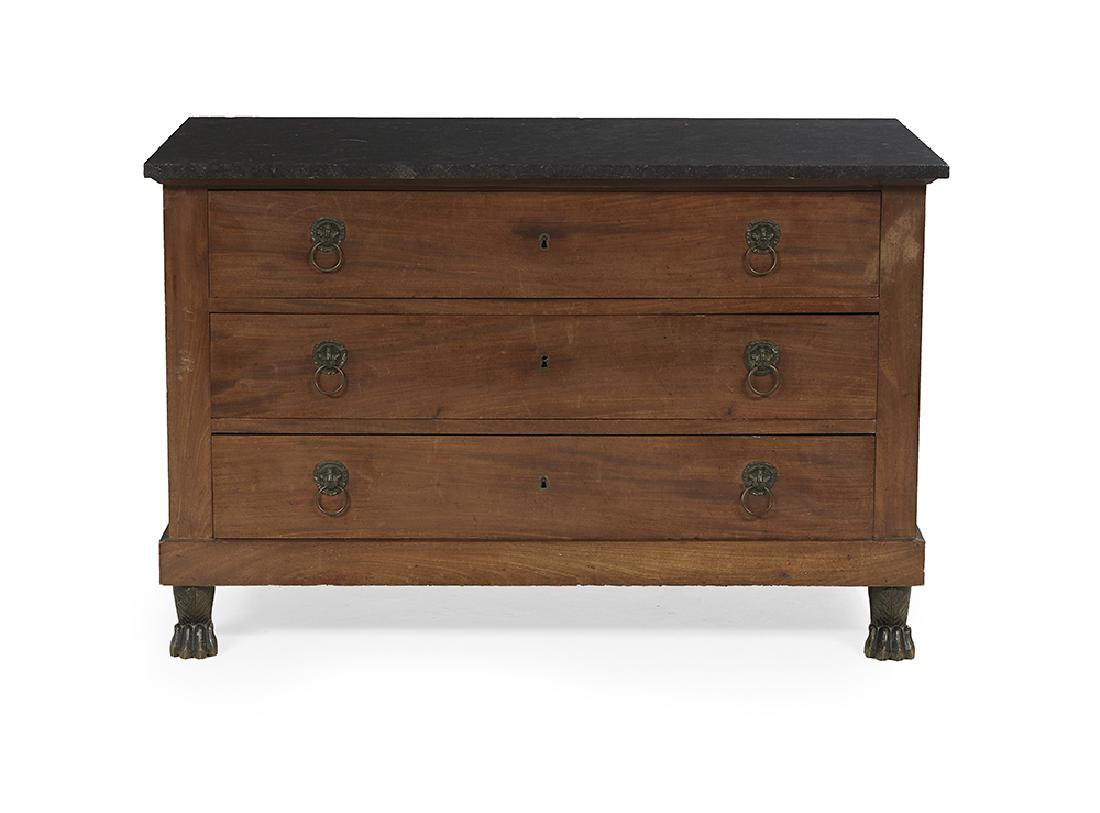Empire-Style Mahogany and Marble-Top Commode (1 of 2)