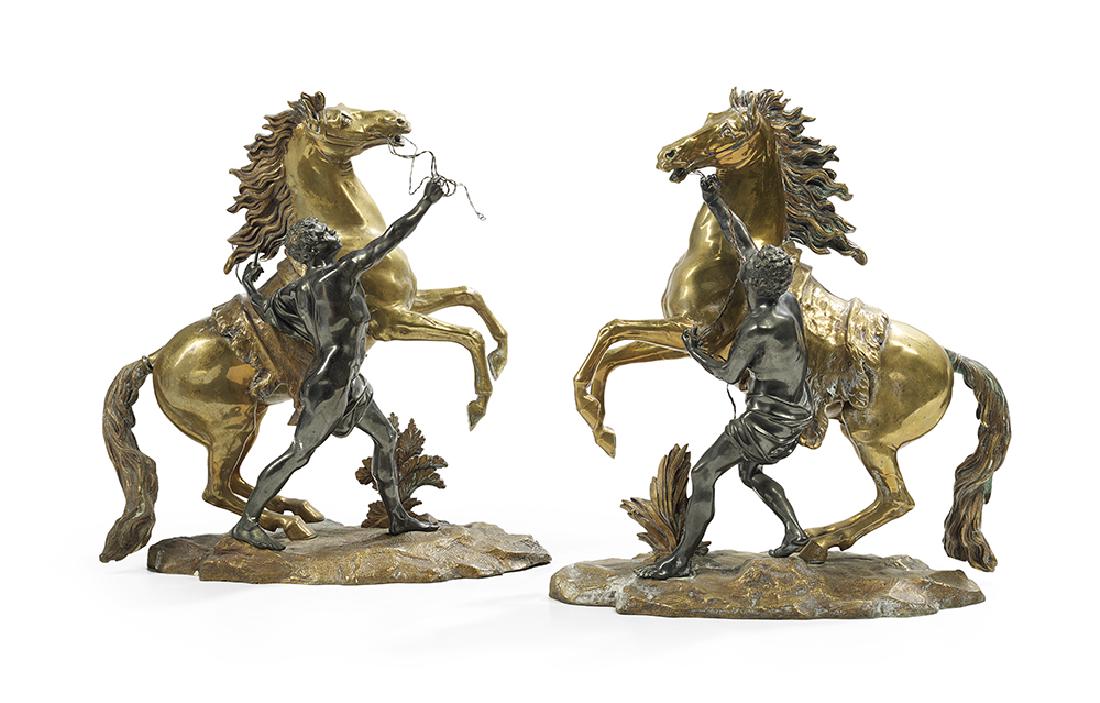 Pair of French Bronze Cheveaux de Marly (1 of 2)