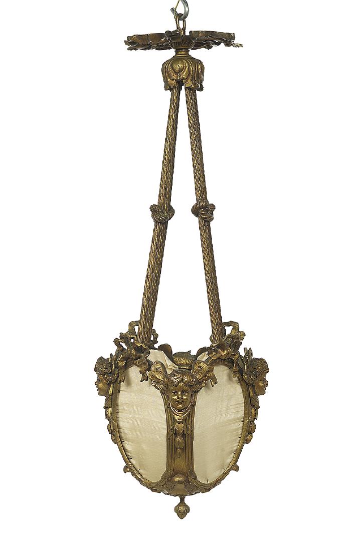French Fin-de-Siecle Bronze Hall Lantern (1 of 1)