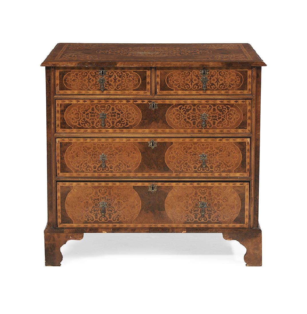 William and Mary-Style Walnut and Mahogany Chest (1 of 3)