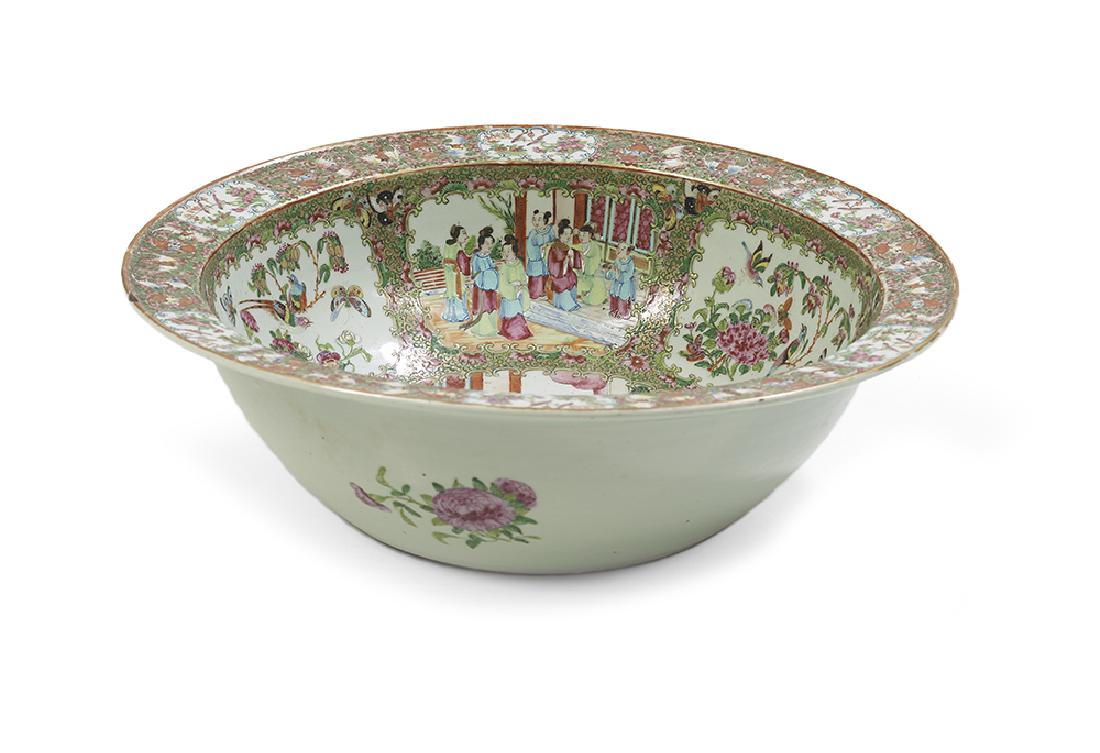 Large Chinese Famille Rose Porcelain Punch Bowl (1 of 2)