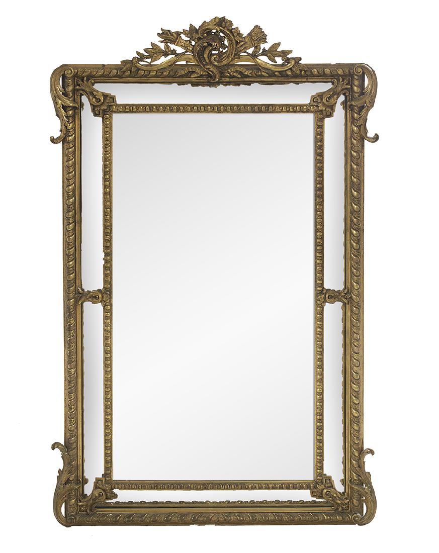 French Giltwood "Cushion" Mirror (1 of 1)