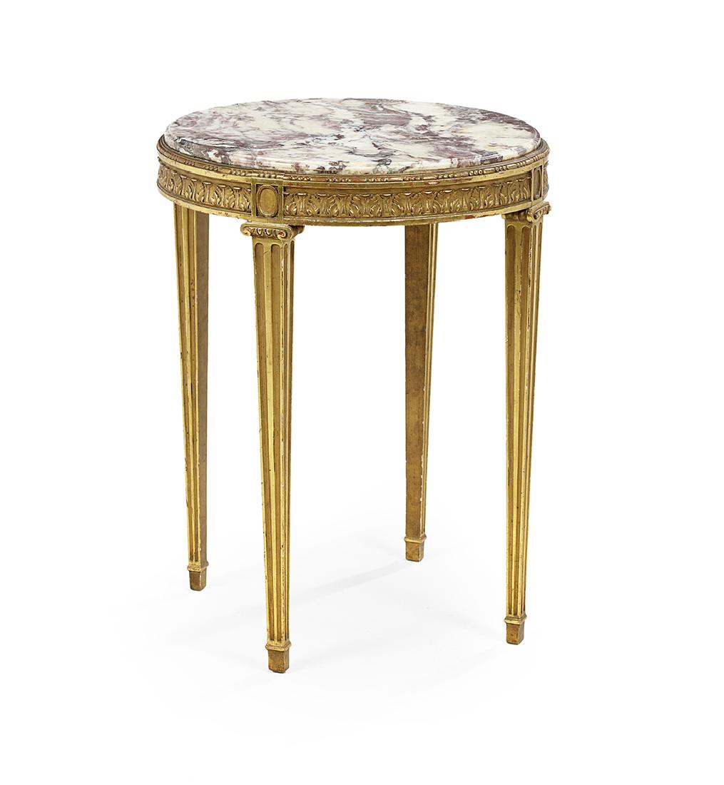 Louis XVI-Style Marble-Top Center Table (1 of 1)