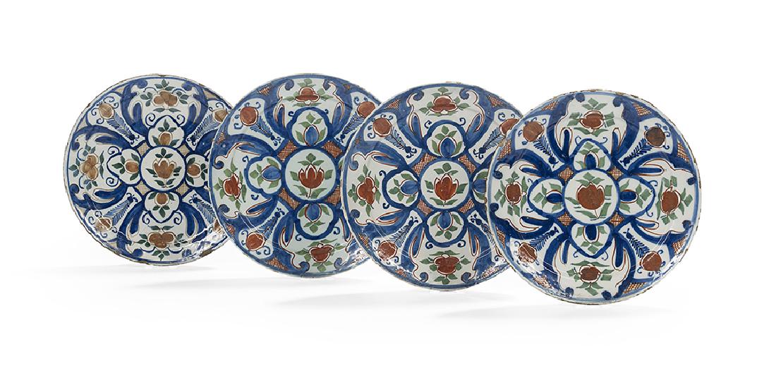 Set of Four Delft Polychrome Plates (1 of 2)