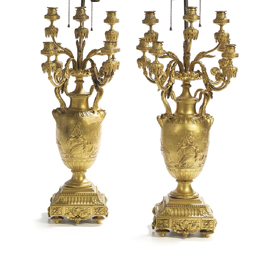 Pair of French Gilt-Bronze Candelabra (1 of 6)