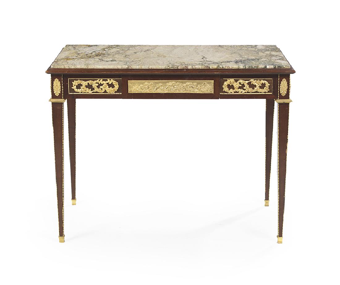 Louis XVI-Style Marble-Top Side Table (1 of 2)
