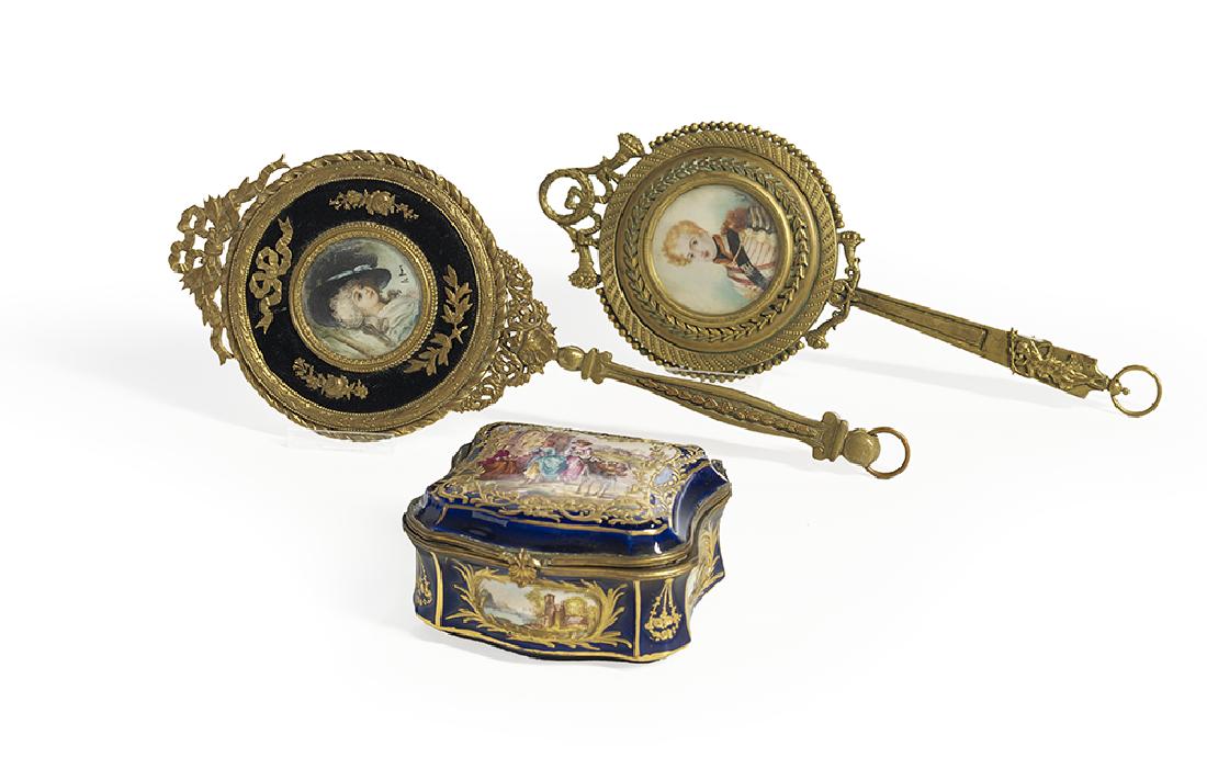 Three French Bronze and Porcelain Objets d'Art (1 of 1)