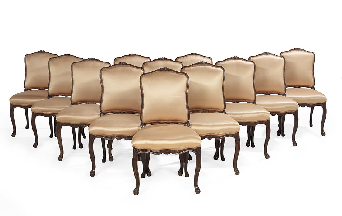 Twelve Louis XV-Style Mahogany Dining Chairs (1 of 5)