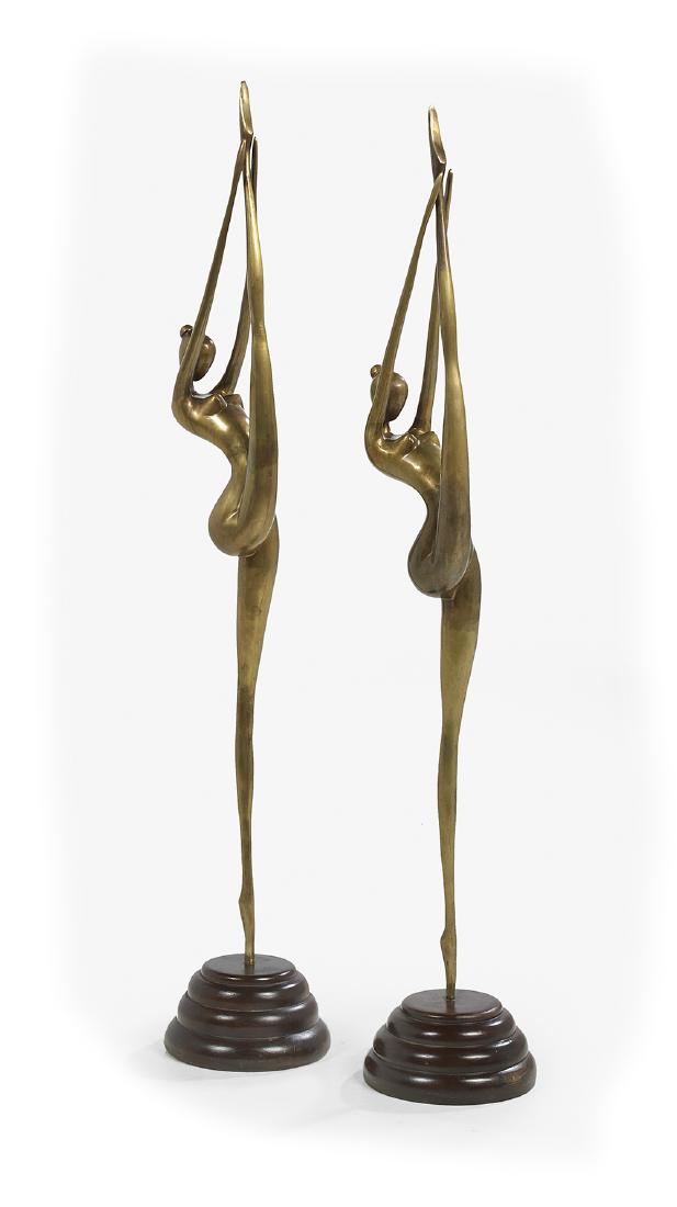 Pair of Art Deco Brass Figures of Female Dancers (1 of 2)