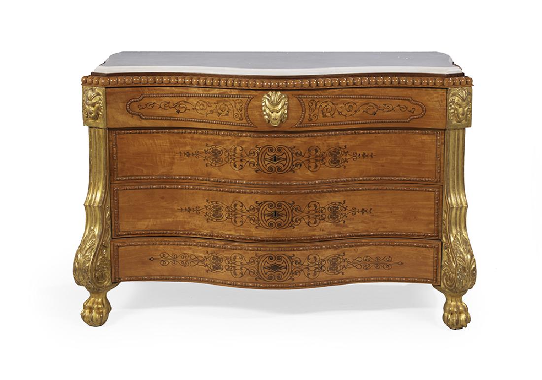Biedermeier Satinwood and Marble-Top Commode (1 of 2)