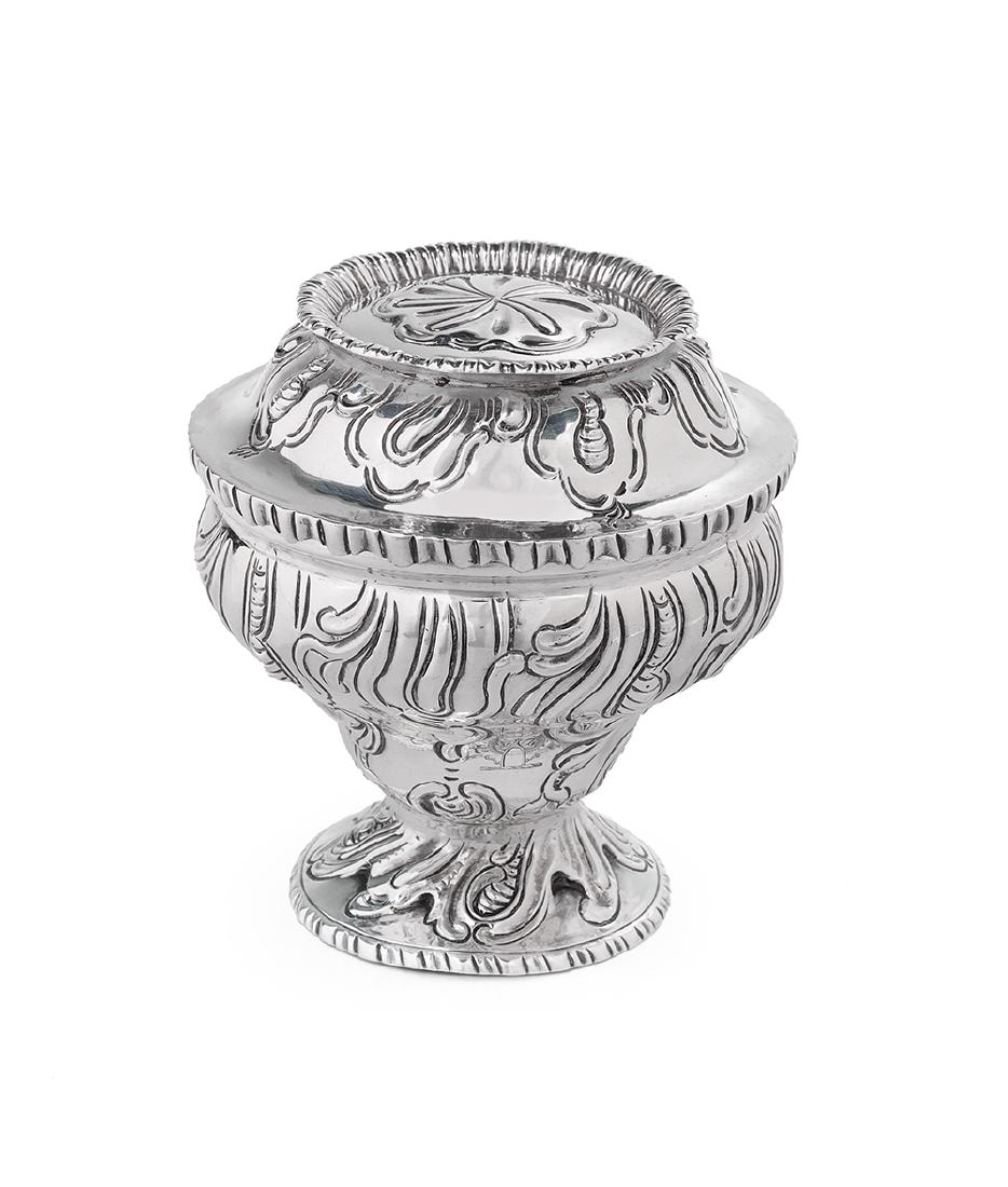 English Colonial Silver Covered Sugar Bowl (1 of 1)