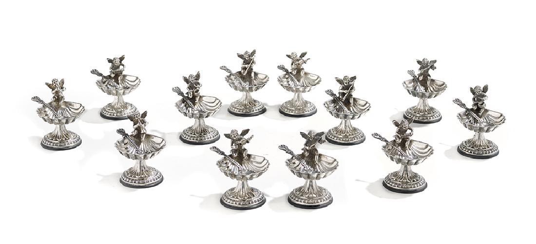 Two Cased Sets of Sterling Silver Salt Cellars (1 of 2)