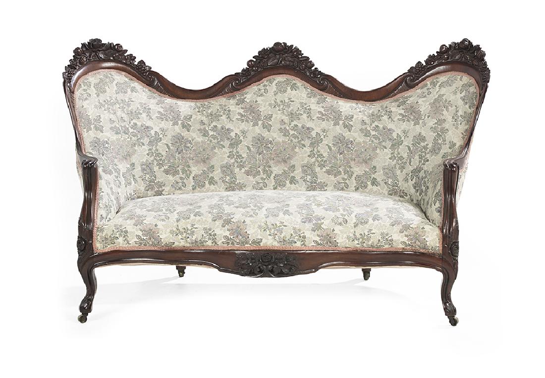 American Rococo Revival Laminated Rosewood Settee (1 of 2)