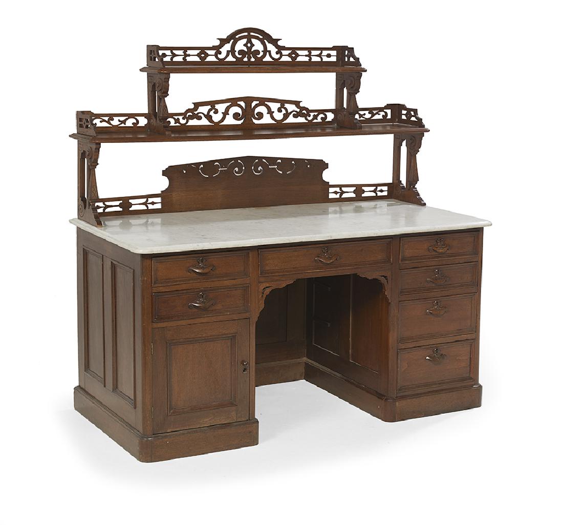 American Walnut Desk with Bookcase Top (1 of 2)