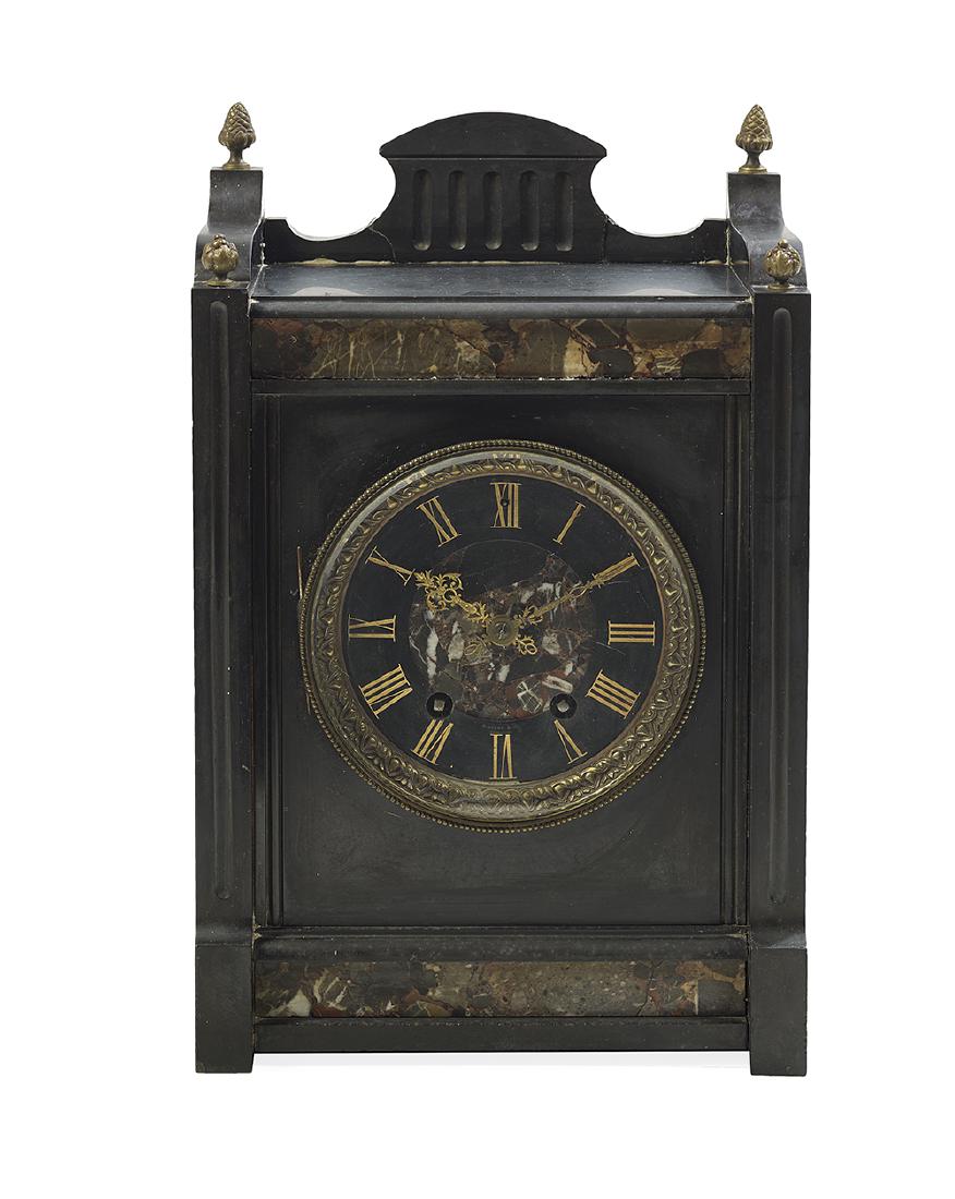 Tiffany-Retailed Marble and Bronze Mantel Clock (1 of 2)