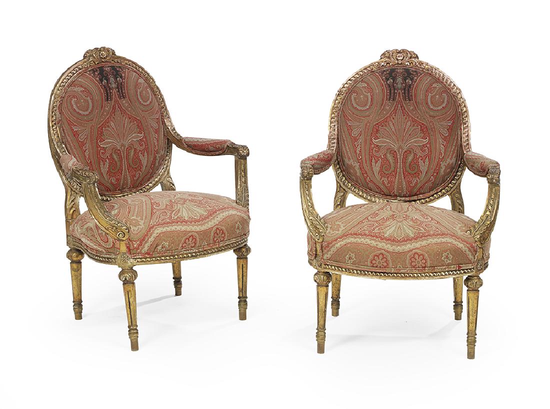 Pair of Italian-Style Giltwood Armchairs (1 of 1)